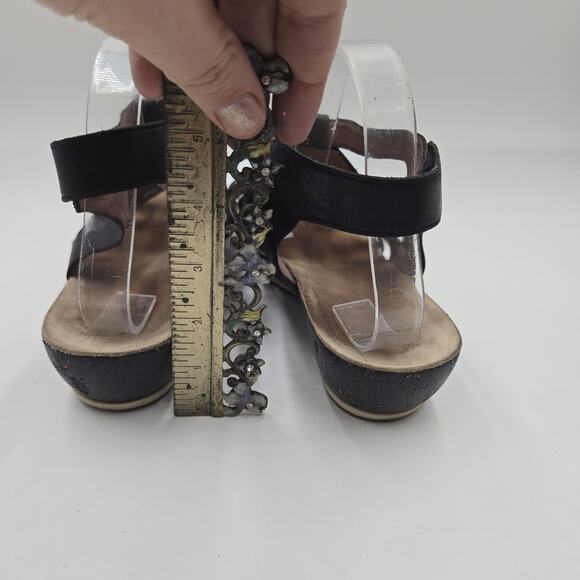 Dansko Valentina Women’s Sz 11 EU 42 Gladiator Sandals Wedge Black Leather Caged - Picture 5 of 8